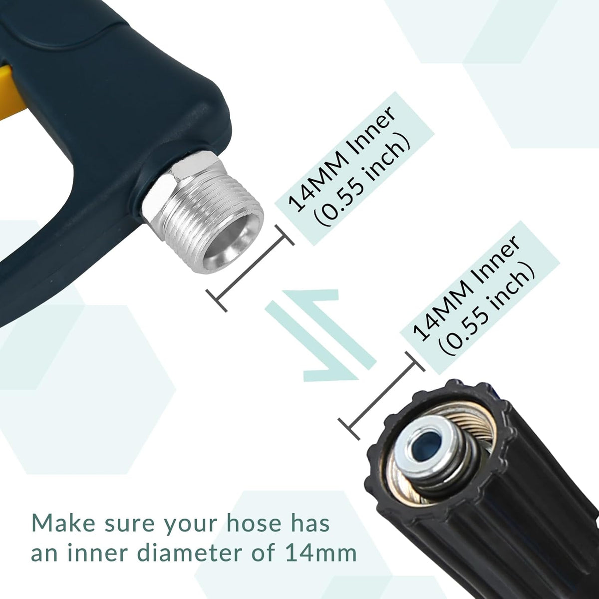 Sooprinse Short Pressure Washer Gun with Foam Cannon, High Pressure Washer Gun Snow Foam Lance with 1/4 Inch Quick Connector, 5 Nozzle Tips with Car Wash Mitt, 3000 PSI, 1 Liter