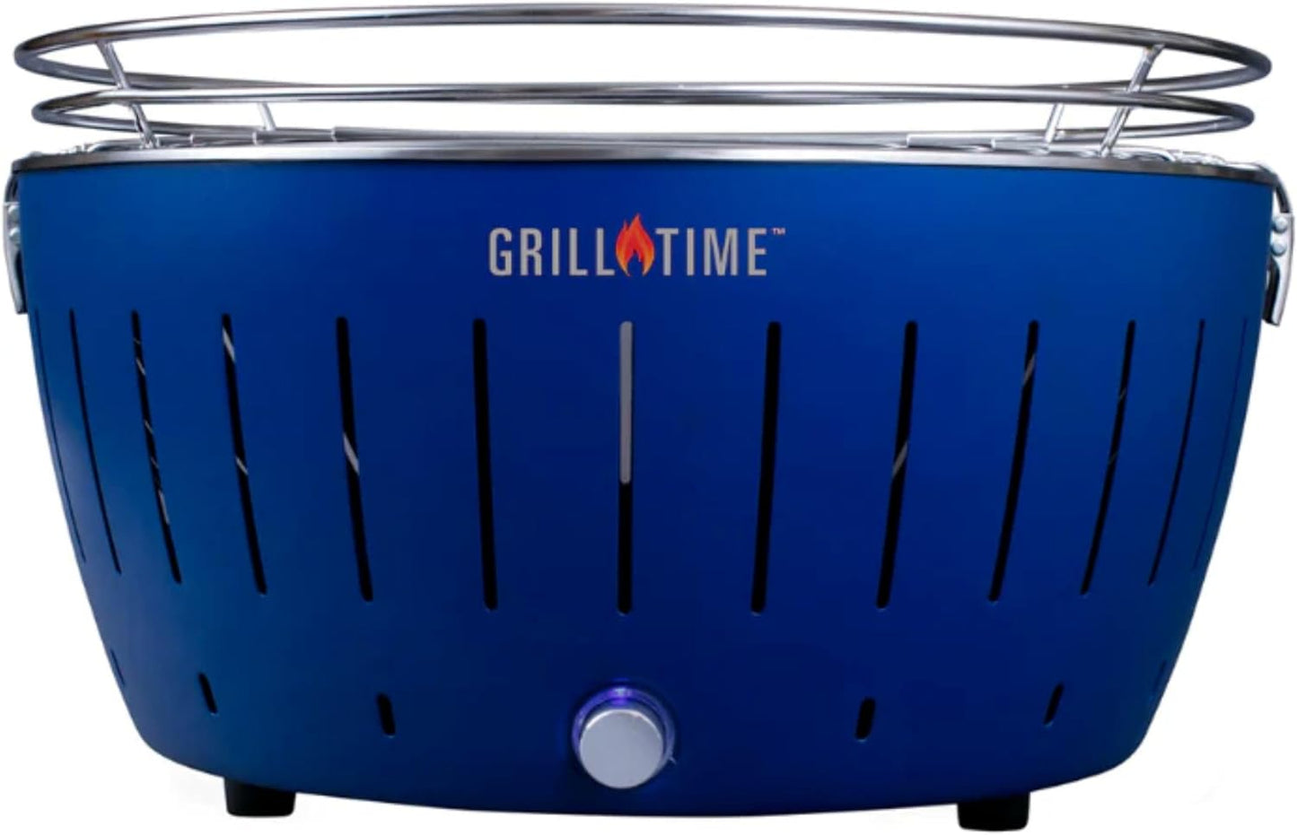 GrillTime Tailgater GTX Portable Charcoal Grill 16 Inch - Smokeless Tabletop Grill for Camping, Tailgate Parties, Beach BBQ, Travel - Blue