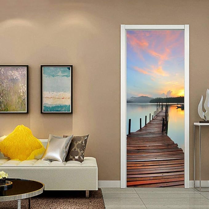 3D Door Stickers Murals - Peel & Stick Wallpaper - Self-Adhesive Decals - Removable PVC - Waterproof - Bedroom & Living Room - 31.5" x 78.7"