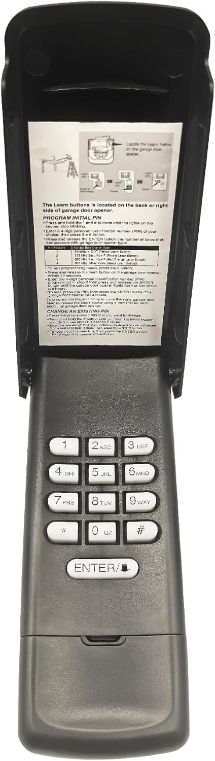 Black Garage Door Opener Keypad for liftmaster Chamberlain Craftsman Openers Produced Since 1993, Wireless Keyless Entry keypad, Replaces 877MAX, 878MAX, G940EV-P2, 877LM, 377LM, 977LM