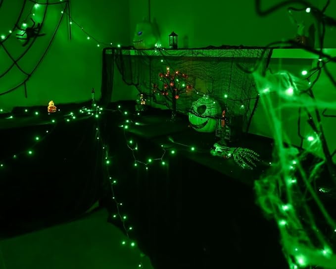 300 LED Halloween Lights, 118FT Waterproof Halloween String Lights, Green Halloween Lights Outdoor with 8 Lighting Modes for Halloween Outdoor Party Yard Garden Decoration(118 Ft | Green, 118 Ft)