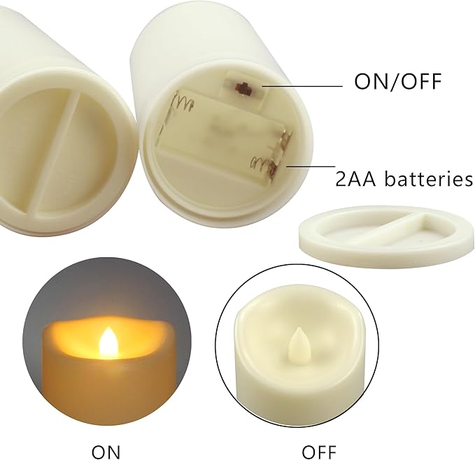 CANDLE CHOICE Waterproof Outdoor Battery Operated Flameless Candles with Timer Flickering Plastic Resin Electric LED Pillar Lights for Lantern Patio Garden Wedding Party Decorations 3x5 Inches 2 Pack