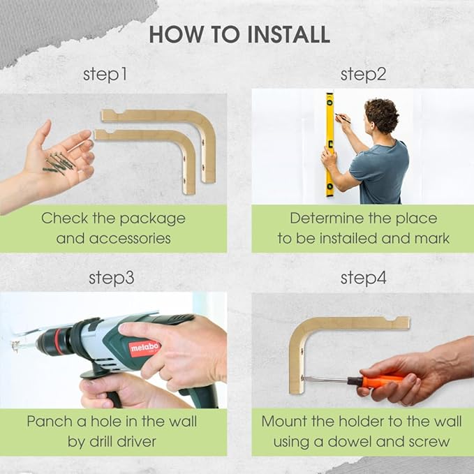 2-Piece Set of Plant Hooks for Wall 6 inch - Mounted Wooden Plant Hook - Indoor and Outdoor Bracket Plant Hanger for Planters, Lanterns, Bird Feeders, Patio Decorations (Natural)