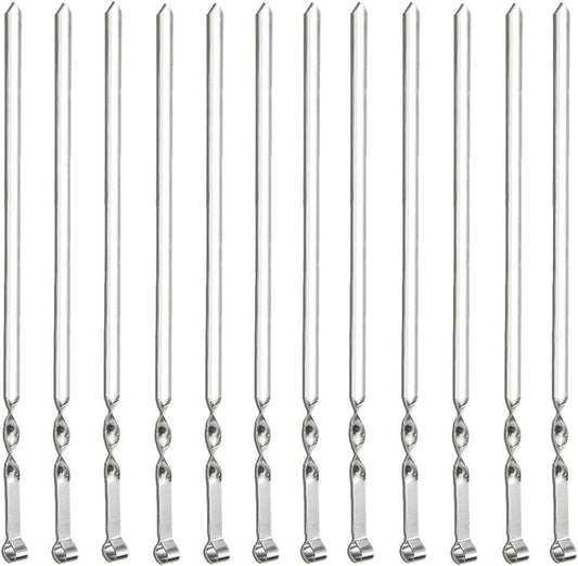 Antallcky 12 Pack Kabob Skewers BBQ Barbecue Skewers Stainless Steel Sticks Heavy Duty Large Wide Reusable with Nonslip Ring Handle Ideal for Shish Kebab Chicken Shrimp and Vegetables (22 inch)