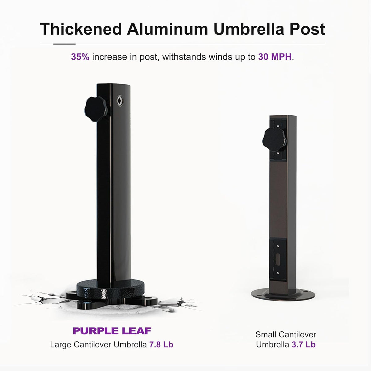 PURPLE LEAF 10FT Cantilever Outdoor Umbrellas Large Patio Umbrella Hanging Double Top Square Offset Umbrella with 360°Rotation Tilting Umbrella Outdoor Patio, Grey