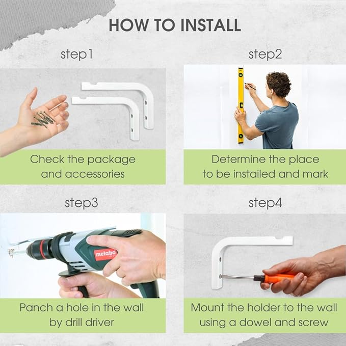 2-Piece Set of Plant Hooks for Wall 6 inch - Mounted Wooden Plant Hook - Indoor and Outdoor Bracket Plant Hanger for Planters, Lanterns, Bird Feeders, Patio Decorations (White)