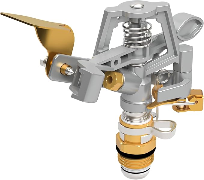 Hourleey Impact Sprinklers for Yard, Heavy Duty 360 Degree Rotating Pulsating Lawn Sprinkler with Metal Base for Garden Large Area, Water Coverage up to 5,800 Sq. Ft