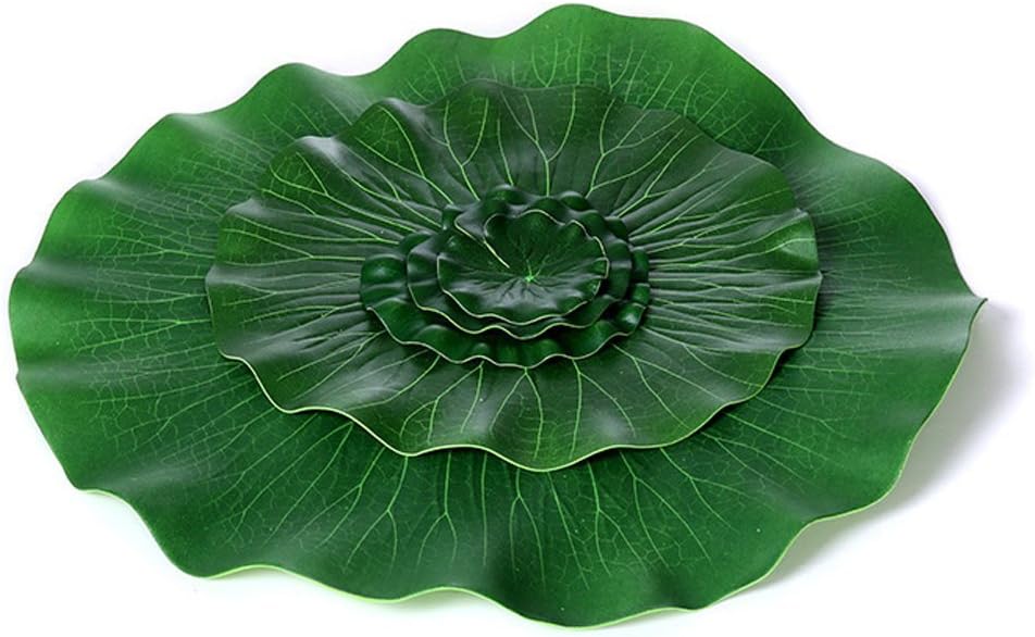 Superdream Artificial Realistic Lily Pads Floating Scenery Lotus Pods for Pool Decoration Aquarium Fish Pond Water Decorative (Pack of 6)