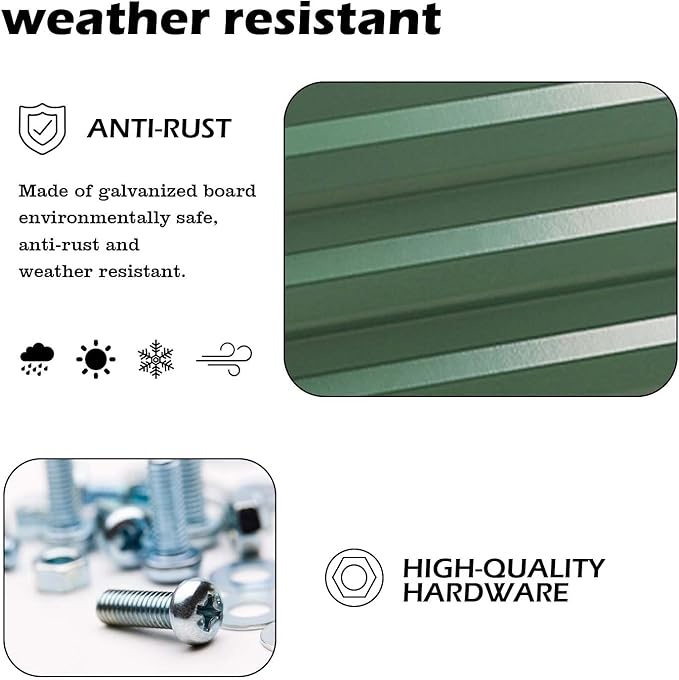 Aoodor 6 x 3 x 1 ft Outdoor Raised Garden Bed, Reinforced Galvanized Steel Planter Box for Vegetables, Fruits, Flowers, and Herbs