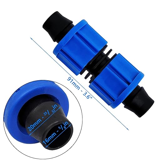 20pcs Drip Irrigation Coupling, Blue Connector Farm Irrigation Tools, Universal Joint Drip Irrigation Tube Fitting Set (0.78 Inch)