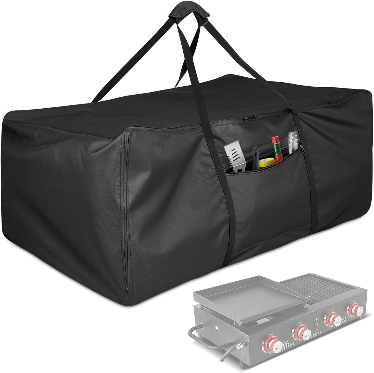 Kingling Universal Grill Carry Bag Fits for Blackstone 1860 Gas Grill & GD4002T Grill Heavy-Duty Carrying Storage Bag Grill Covers for Portable Propane Tabletop Grills BBQ Cover - 42"L x 25"W x 15"H