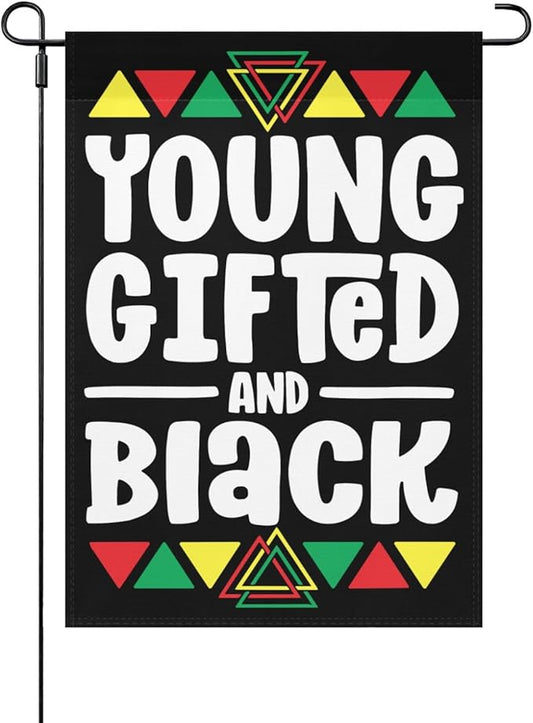 B Is For Brilliants Black Boy Kid Black Historys Month Garden Flags 12x18 Double Sided Small Decorative Banner for