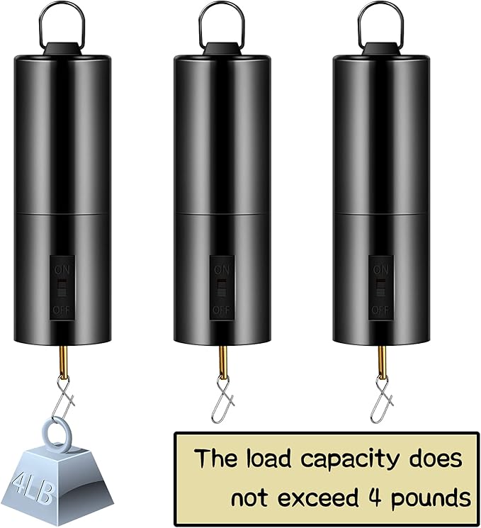 2 Pieces Hanging Black Rotating Motor Wind Spinner Mobile Battery Operated Motor Multi-Purposes Rotatable Hook for Garden Decoration Accessory Supplies