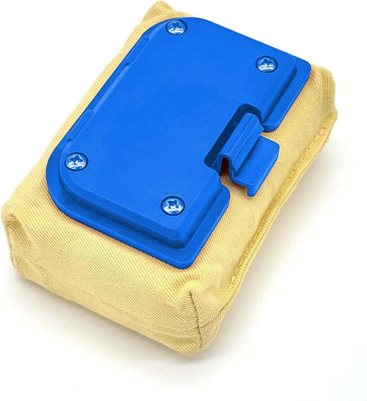 Blue Grill Brush Bristle Free, Replaceable BBQ Cleaning Head Accessories Cleaner, Yellow Wavy Pad Perfect for Stainless Steel, Porcelain, Cast Iron Grates Round Rectangle Grates