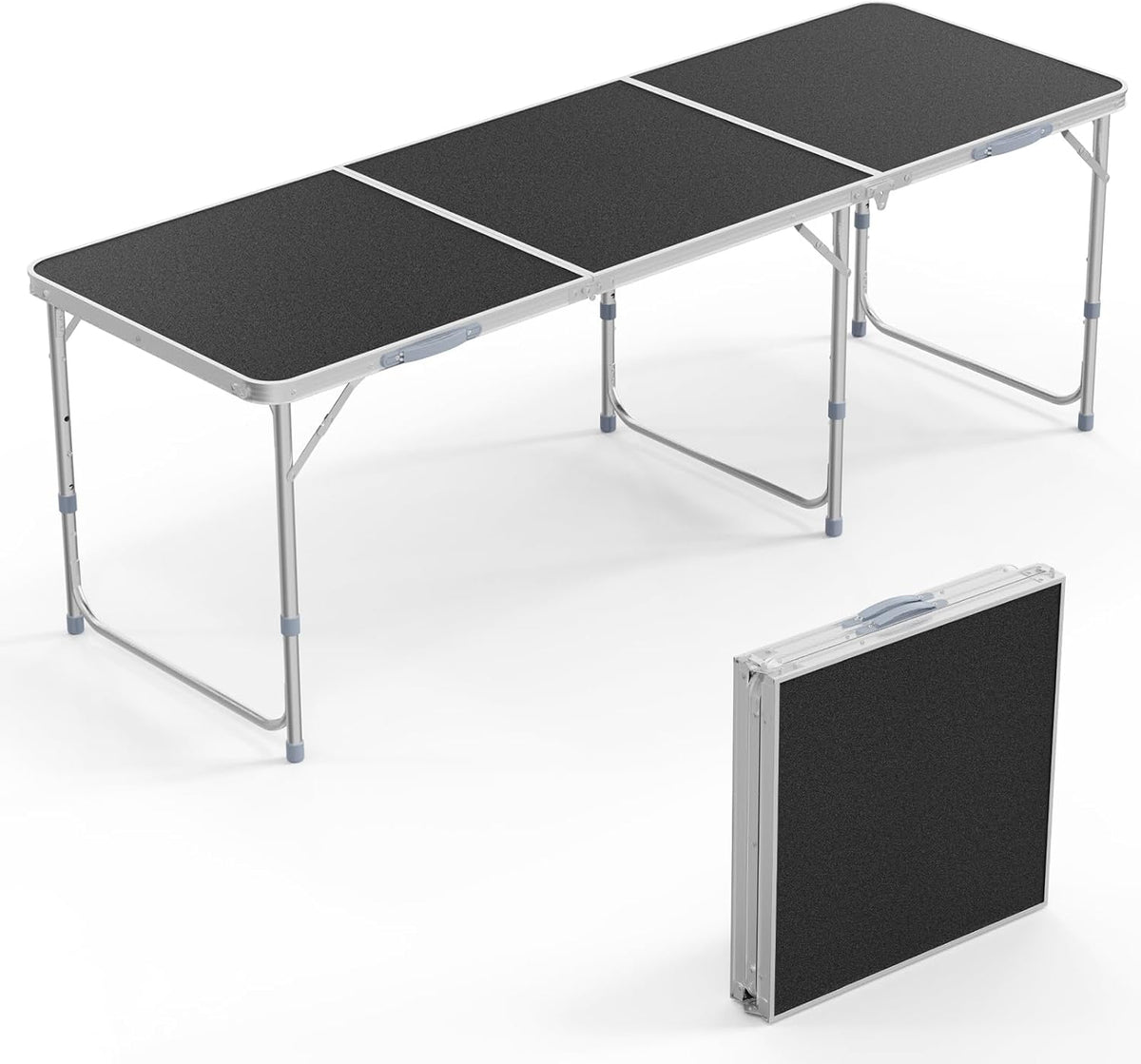 VINGLI 6ft Folding Camping Table with Carry Handle,Portable Utility Table Multipurpose for Party Picnic Tailgating Outdoor Patio Garden Indoor Kitchen …