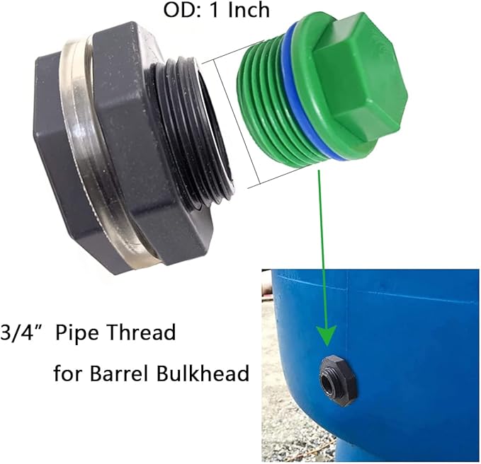 3/4” PT Male Threaded Pipe Plug, PPR Pipe End Caps and Plugs Fittings for Garden Irrigation Tubing Stopper RV Water Supply Lines Bulkhead Fitting (OD: 1 Inch)