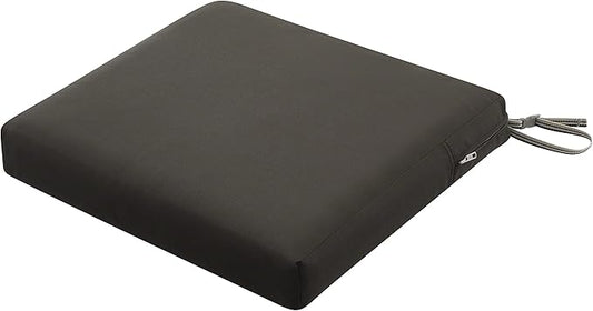 Classic Accessories Ravenna Water-Resistant 21 x 19 x 3 Inch Patio Seat Cushion, Espresso, Chair Seat Cushion