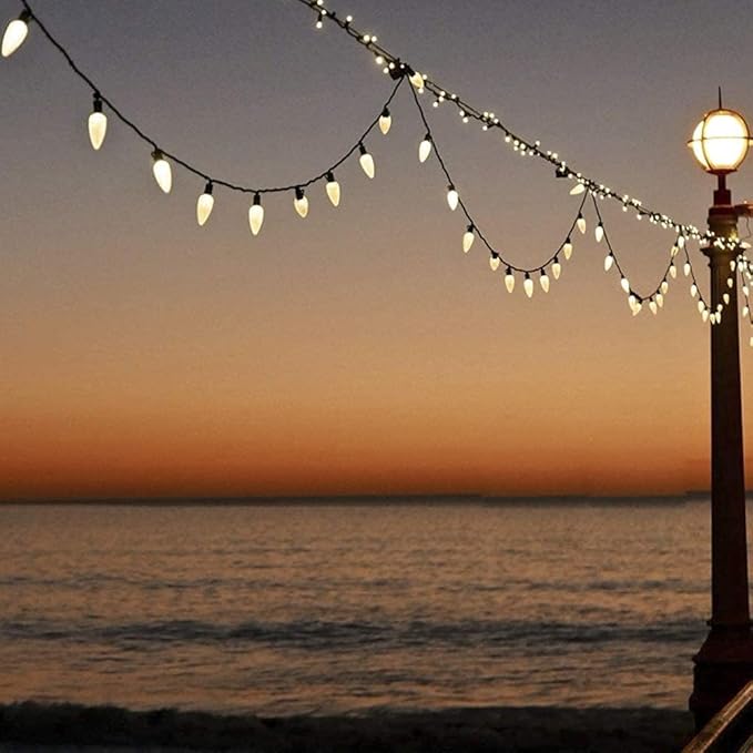 25Pack C9 Replacement LED Light Bulbs, Strawberry Christmas Bulb 2700K Soft White Shatterproof & Waterproof Outdoor String Light Bulbs, E17 Candelabra Base Edison Bulbs for Holiday Decoration