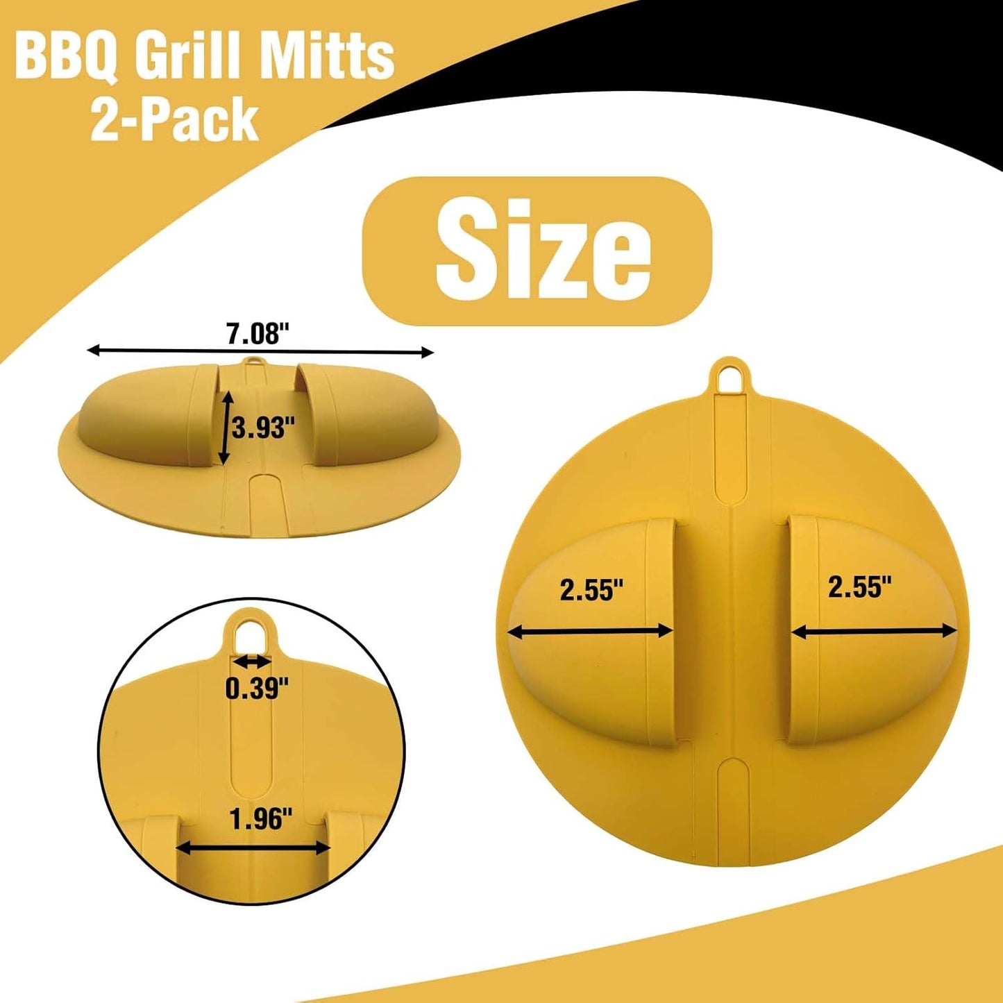 2 Pack Outdoor Grilling Mitts, Heat Resistant High Temperature Silicone Oven Grilling Gloves, Easy to Clean, Non-Slip Textured Lining, Can Be Used for Cooking, Smoking, BBQ and Food Handling.