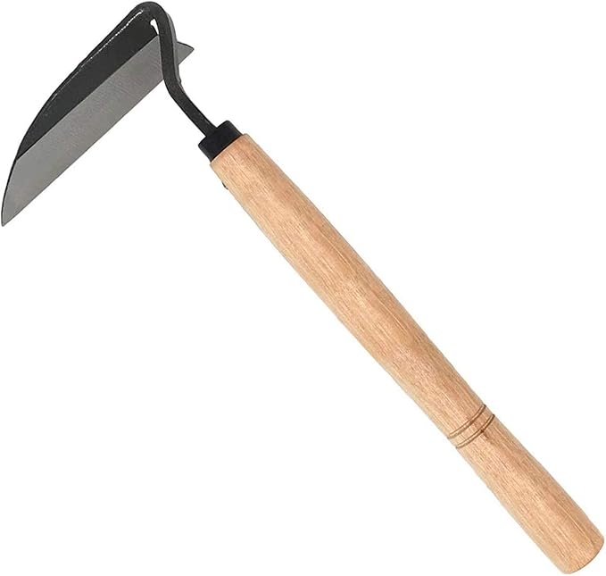 BOHAI Weeding Sickle, Japanese Style Sickle Garden Hoe Hand Weeder Tool Very Sharp Edge(Full Size)