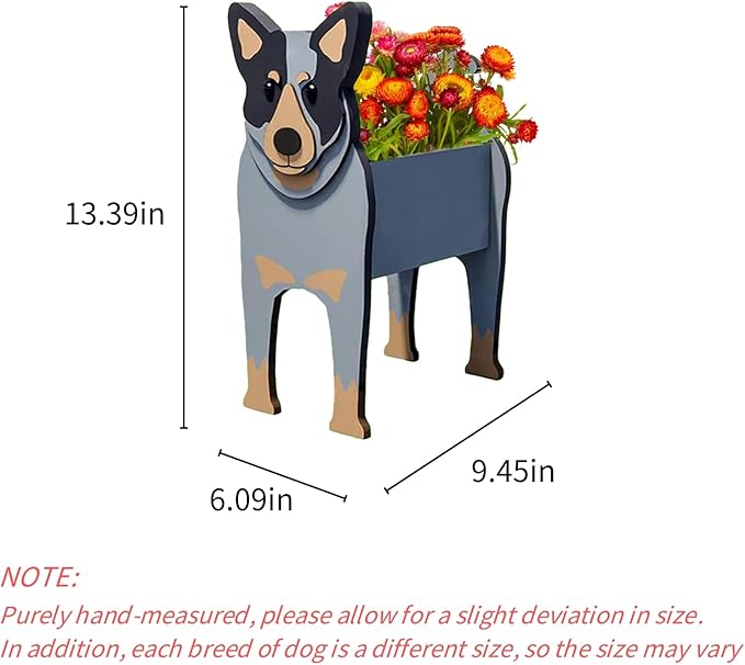 Australian Cattle Dog Planter Plant Pots,Cute Garden Dog Flower Planter,Dog Planters Birthday Gifts for Women,Office,Indoor/Outdoor Decor（9.45 * 9.02 * 13.39in）