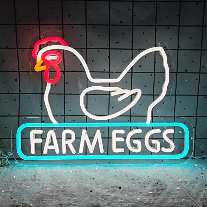 Chicken Coop Neon Sign Chicken Cluck Led Light Up Sign Farm Chicken Coop Farmhouse Kicthen Garden Decor Chicken Coop Sign Birthday Gifts for Family USB Powered Neon Sign,Size15.7*11inch(JWD025)