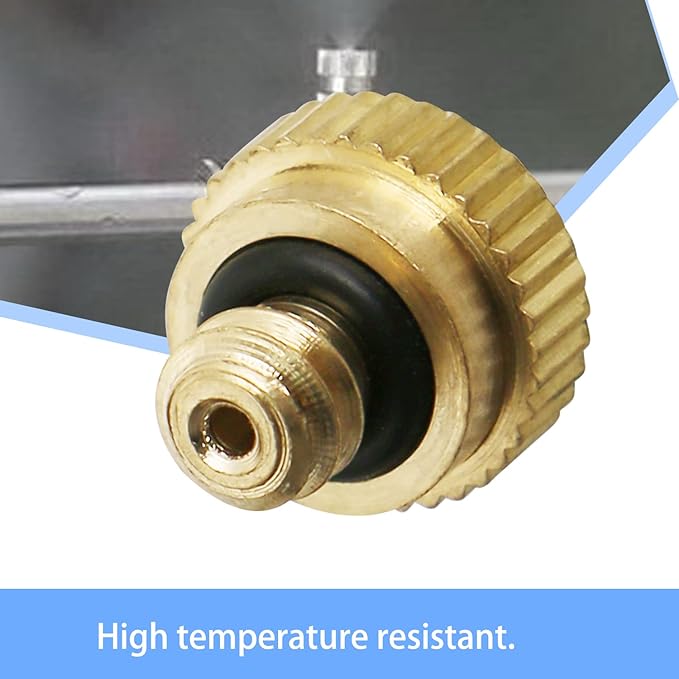 Aopin G 3/16 Brass Misting Nozzles 0.3mm / 0.011" Orifice Atomizing Mister Sprayer Nozzle Suitable For Outdoor Cooling,Garden Irrigation,Fountain, Crop Nutrient Injection, Greenhouse 8 Pcs