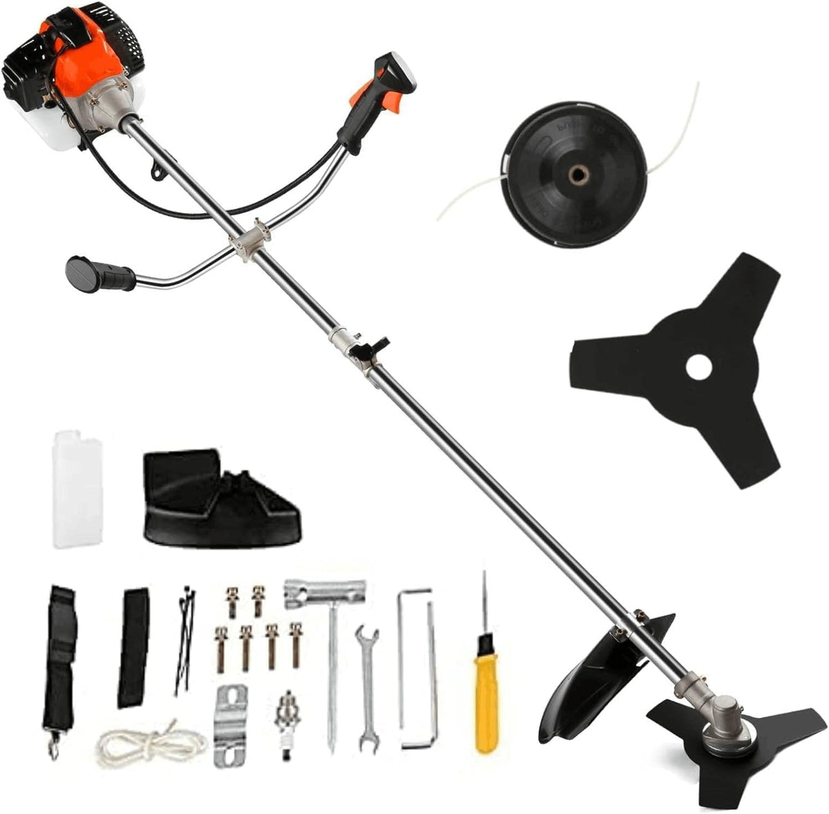 COOCHEER Weed Wacker 42.7cc, 2 in 1 Cordless Gas Powered Weed Eater, Gas Brush Cutter 2-Cycle String Trimmers Weed Wacker Straight Shaft Grass Edger Gas Grass Trimmer for Lawn and Garden Care Trimming