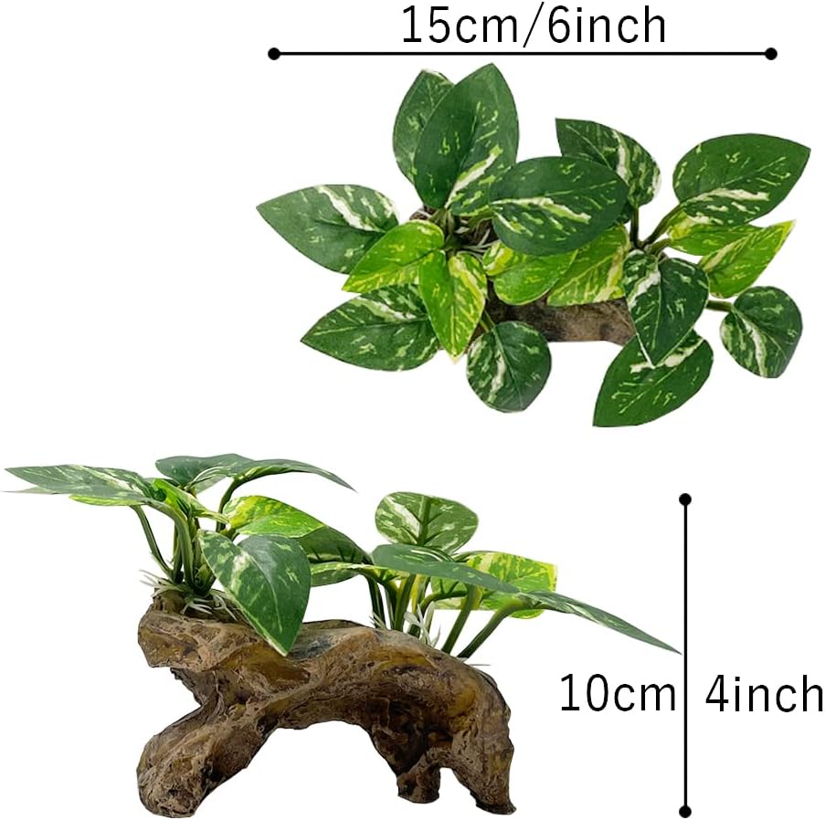 Smoothedo-Pets Fish Tank Decorations Aquarium Decor Ornaments Betta Silk Leaf pad Hammock Artifical Driftwood cave Goldfish Bowl Accessories (Type-C)