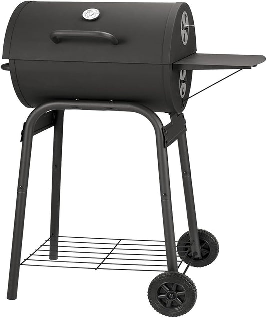 Barrel Charcoal Grill, Large Charcoal Grills with Side Shelf, Outdoor BBQ Grill,Perfect for Backyard Camping, Patio Parties, and Picnics