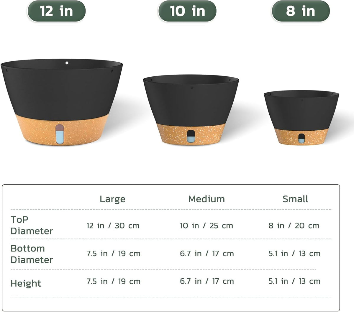 ZMTECH 12 Inch Hanging Planters for Indoor Plants, 2 Pack Self Watering Hanging Planter with Visual Reservoir, Hanging Pots for Plants Outdoor with Drainage Hole and Plant Hanger(Gray)