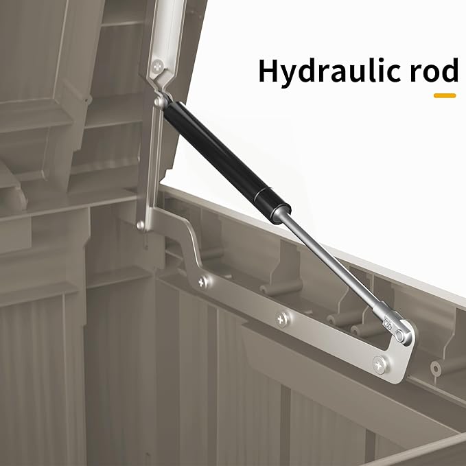 180 Gallon Resin Deck Box, Waterproof Outdoor Storage Bin for Patio Furniture, Pool Accessories, and Garden Tools, Lockable & UV-Resistant, Grey