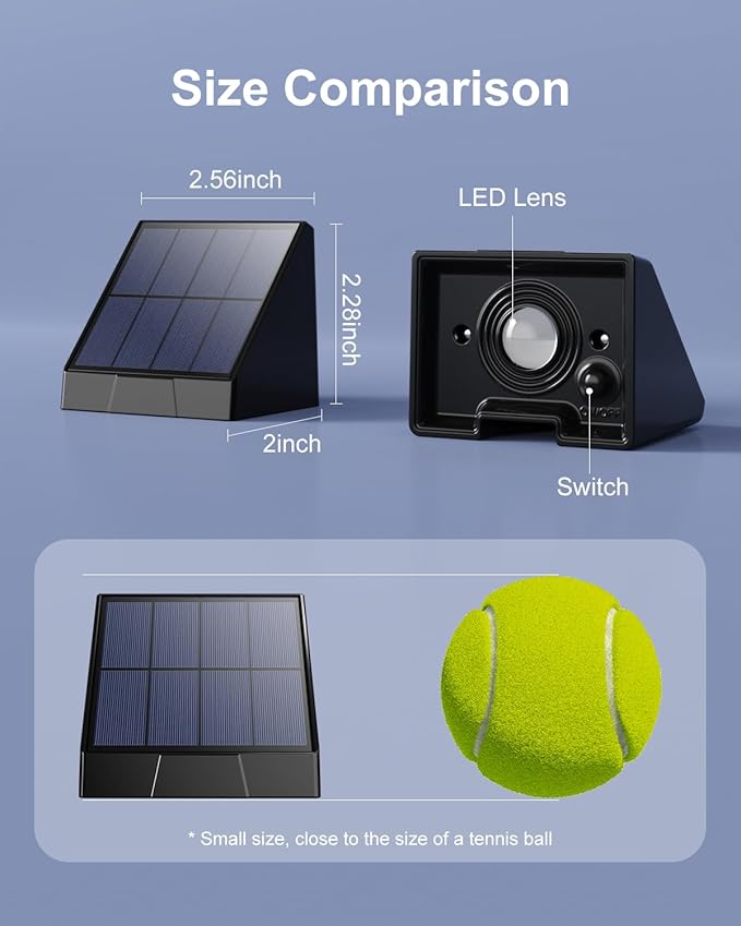 16 Pack Decorative Solar Powered Fence Lights Outdoor Waterproof with Warm White LED Spot Lens, for Outside Wall, Deck, Patio, Yard, Rail, Garage, Pool, Designed for Enhanced Security, Easy Install