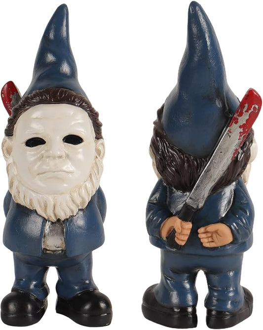 Christmas Horror Decor Garden Gnomes Christmas Table Decor Halloween Decorations Indoor Garden Statue Home Decor Horror Movie Merchandise Gifts-Blue