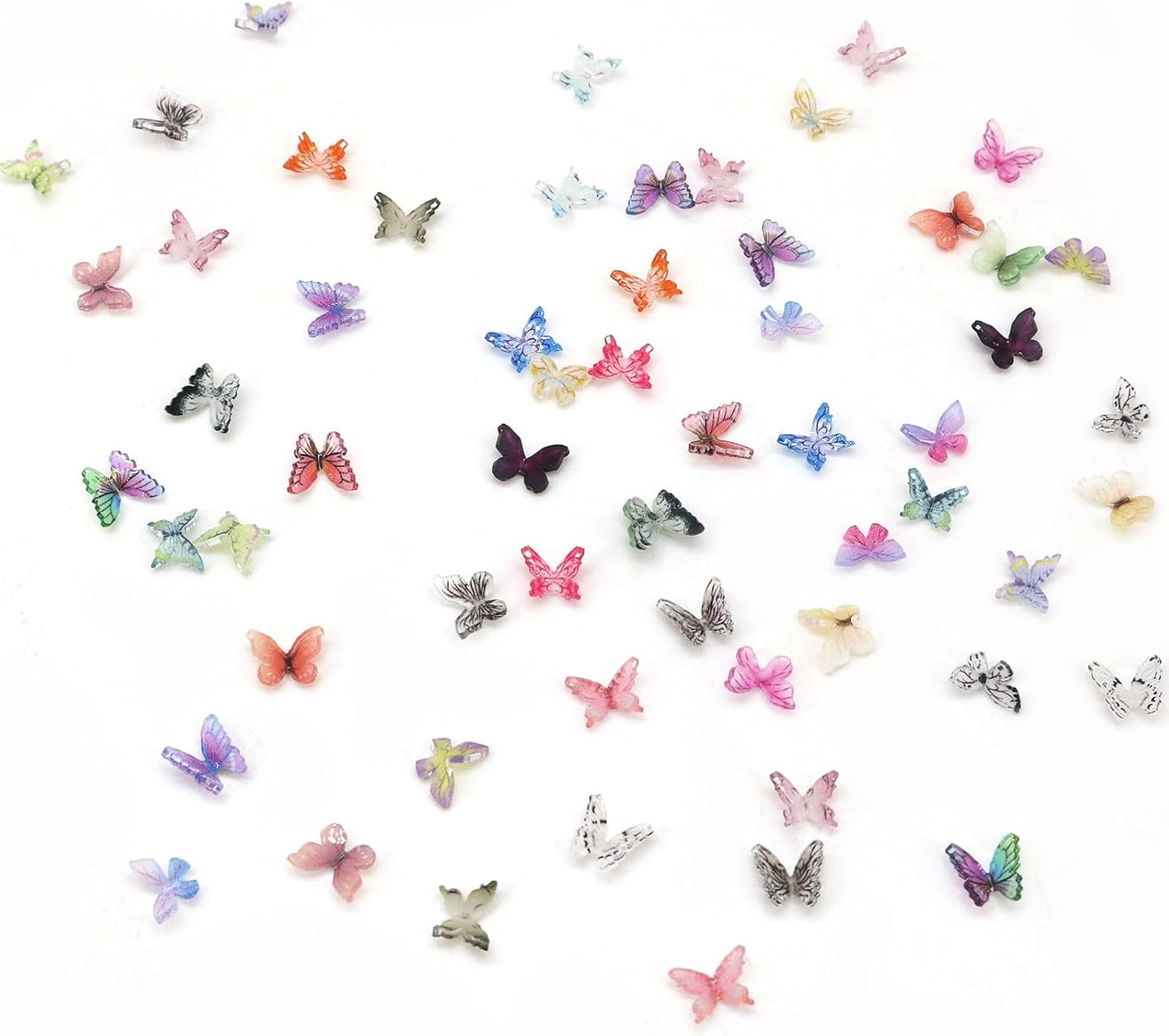 60Pcs Mini Resin Butterflies, Miniature Dollhouse Accessories Tiny Butterflies for Crafts, Mini Resin Animals Figurines for DIY Fairy Garden Dollhouse Micro Landscaping Decoration