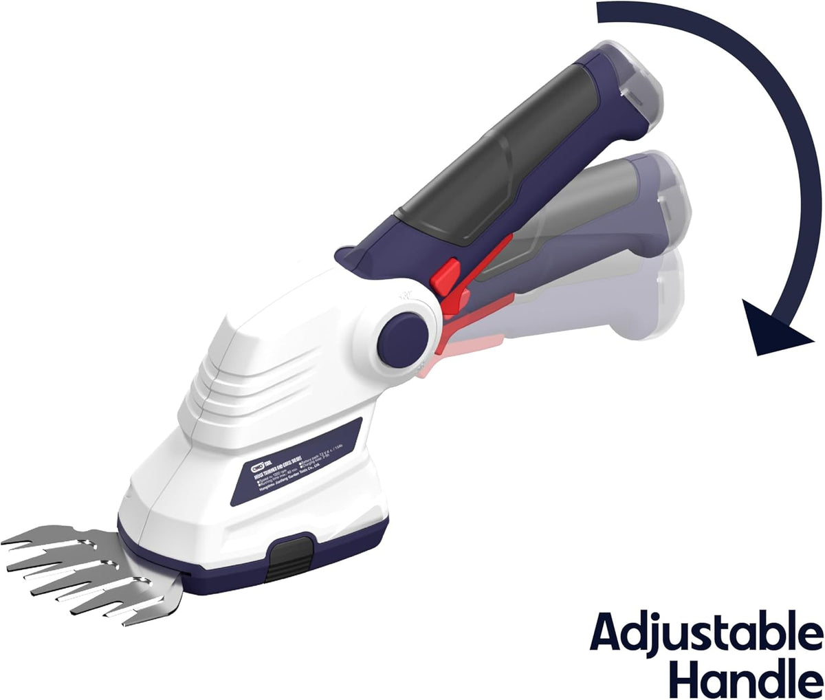 QWD Cordless Hedge Trimmer 7.2V, 4" Cordless Shear and 8" Shrubber Trimmer, 2 in 1 (Type-C) for Garden, Lawn.