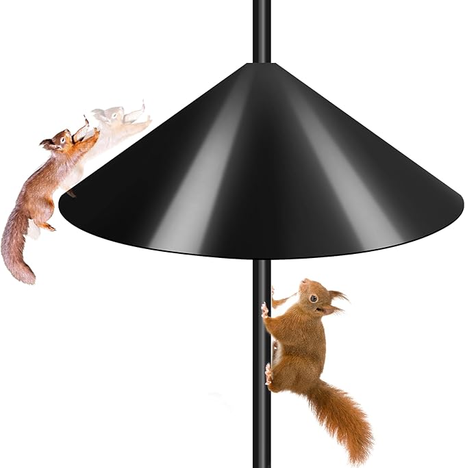 Gtongoko 19 Inch Squirrel Baffle for Bird Feeder Pole Squirrel Guards for Shepherds Hook Stopper for Bird Feeders Black 1 Pack