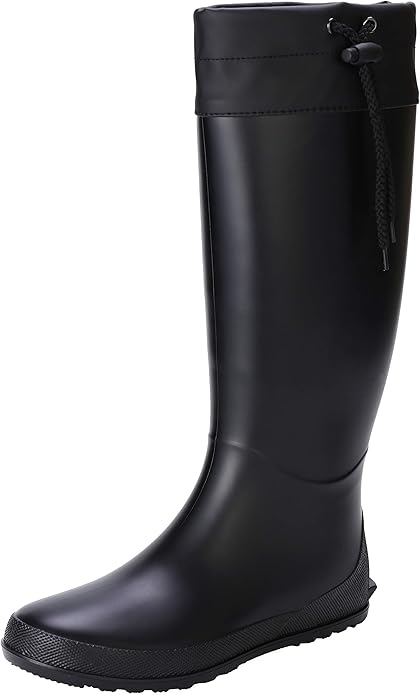 Asgard Packable Tall Rain Boots for Women Waterproof Rubber Garden Boots Ultra Lightweight Flat Mud Boots- NOT FOR WIDE CALF