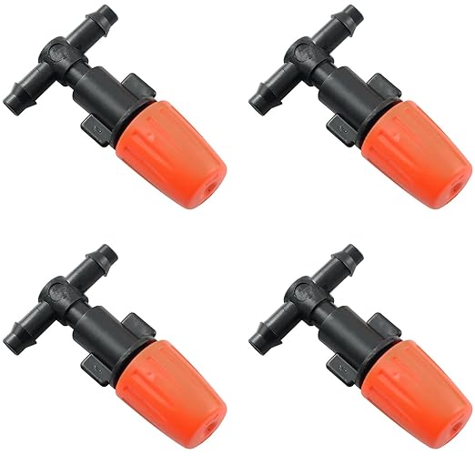 Atomizing Nozzle RLECS 25PCS Irrigation System Misting Automatic Watering Garden Hose Spray Adjustable Garden Irrigation Nozzles with Tee Joints for Greenhouse Vegetable Irrigation