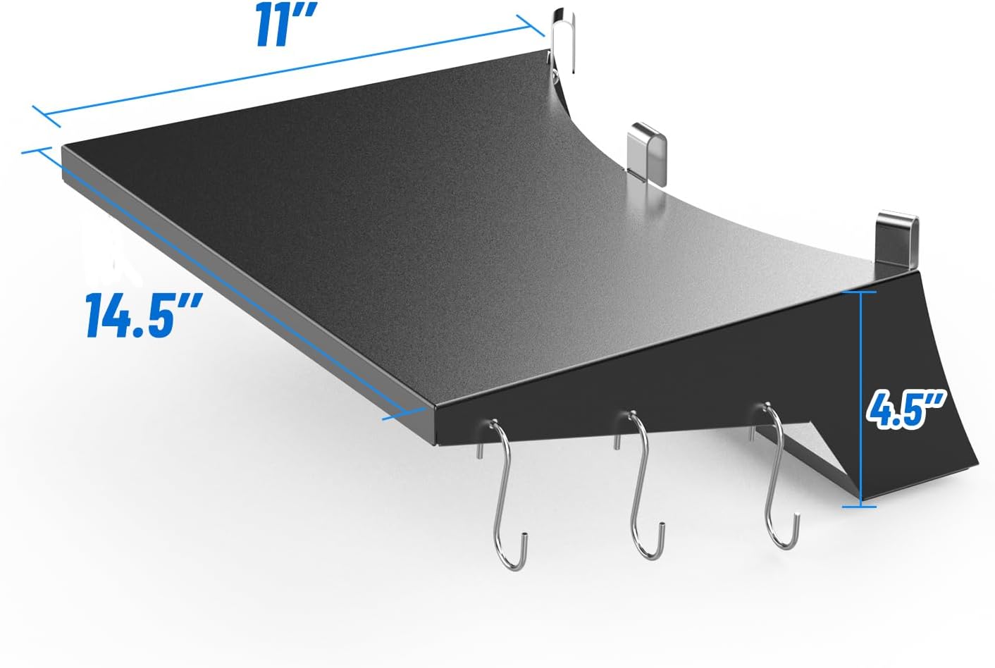 Charkettle Grill Table Shelf Compatible with Weber 22 Inches Kettle Grills, Outdoor Charcoal Grill Side Table BBQ Accessories with Hooks
