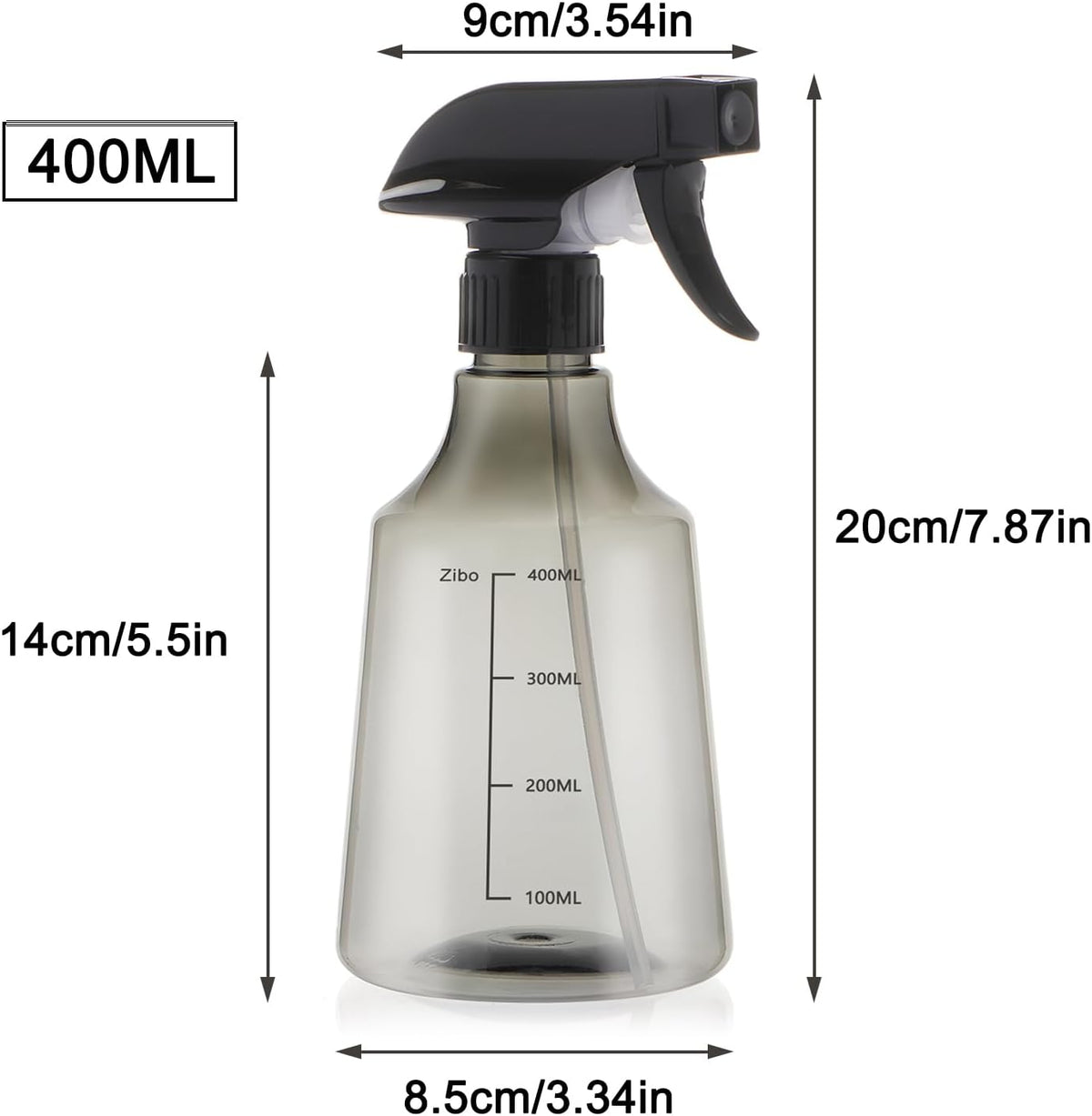 driew Plant Mister Spray Bottle, 13.6oz 400ML Plant Mister Water Spray Bottle with Scale for Plants Misting Bottle Water Fine Mist,Grey