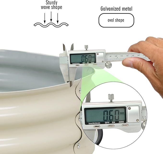 BPS Metal Raised Garden Bed, 2-Pack 2.5FT Diameter Galvanized Planter Raised Garden Boxes for Flower Planters, Vegetables Herb