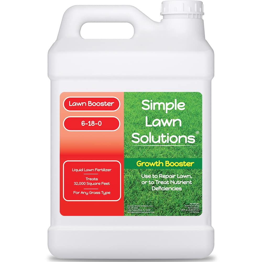 Extreme Grass Growth Lawn Booster- Liquid Spray Concentrated Fertilizer with Humic Acid- Any Grass Type- Simple Lawn Solutions (2.5 Gallon)