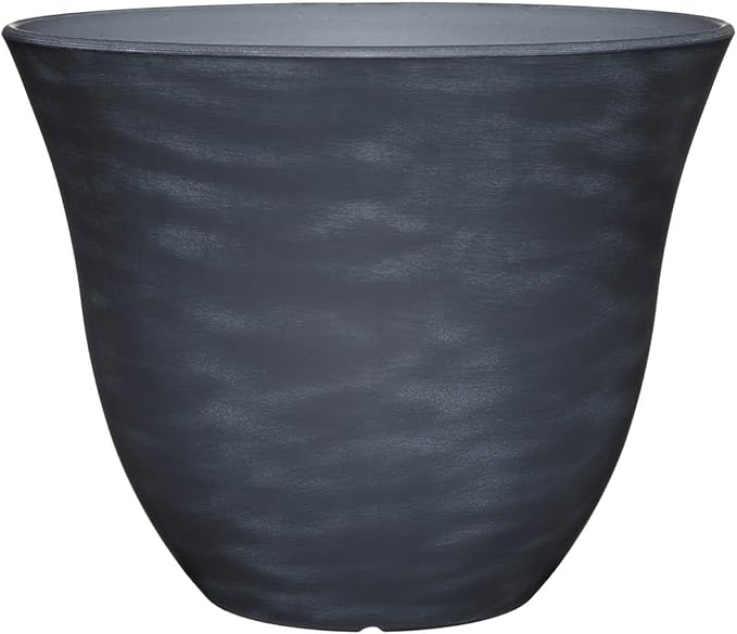 Classic Home and Garden Honeysuckle Resin Flower Pot Planter, Zinc Grey, 15"