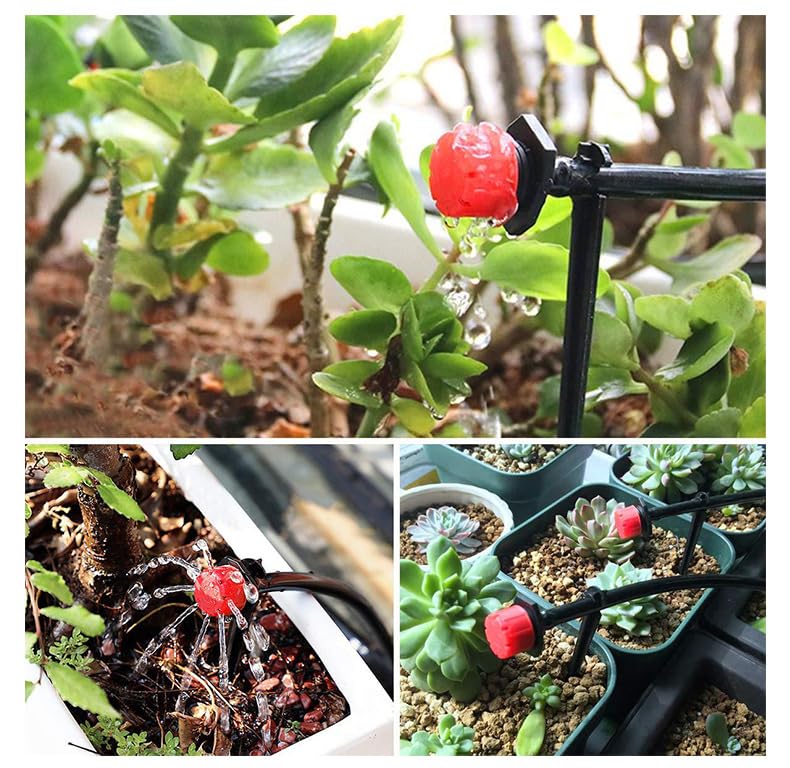 236FT Quick Connect Drip Irrigation Kit, Garden Watering System DIY Automatic Irrigation Equipment Kit for Lawn Raised Bed Greenhouse Plant Watering with 1/4'' Tubing, Drip Emitter, Connector