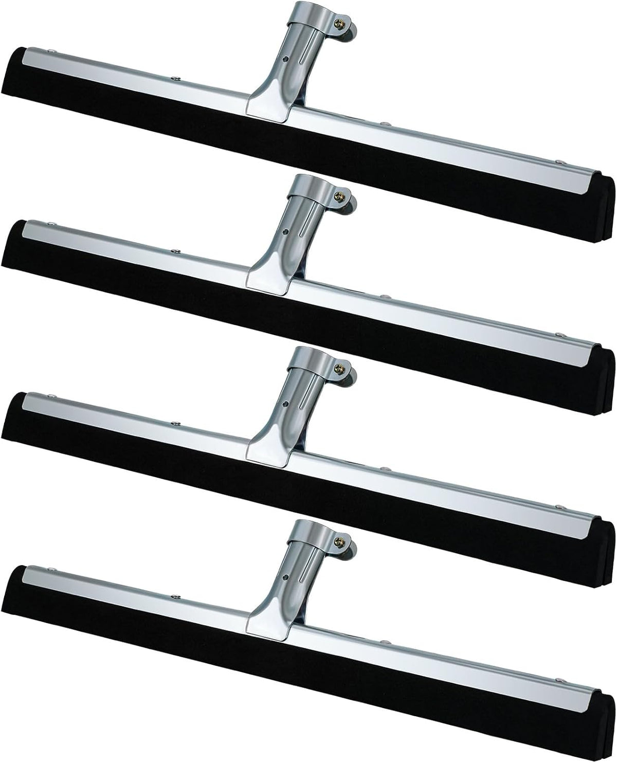 Lasnten 4pcs Double Foam Floor Squeegee for Concrete Industrial Floor Scrubber Stainless Steel Cleaning Squeegee with Rubber Heavy Duty Broom EVA Foam Blade for Garage Window Pool (18 Inch)