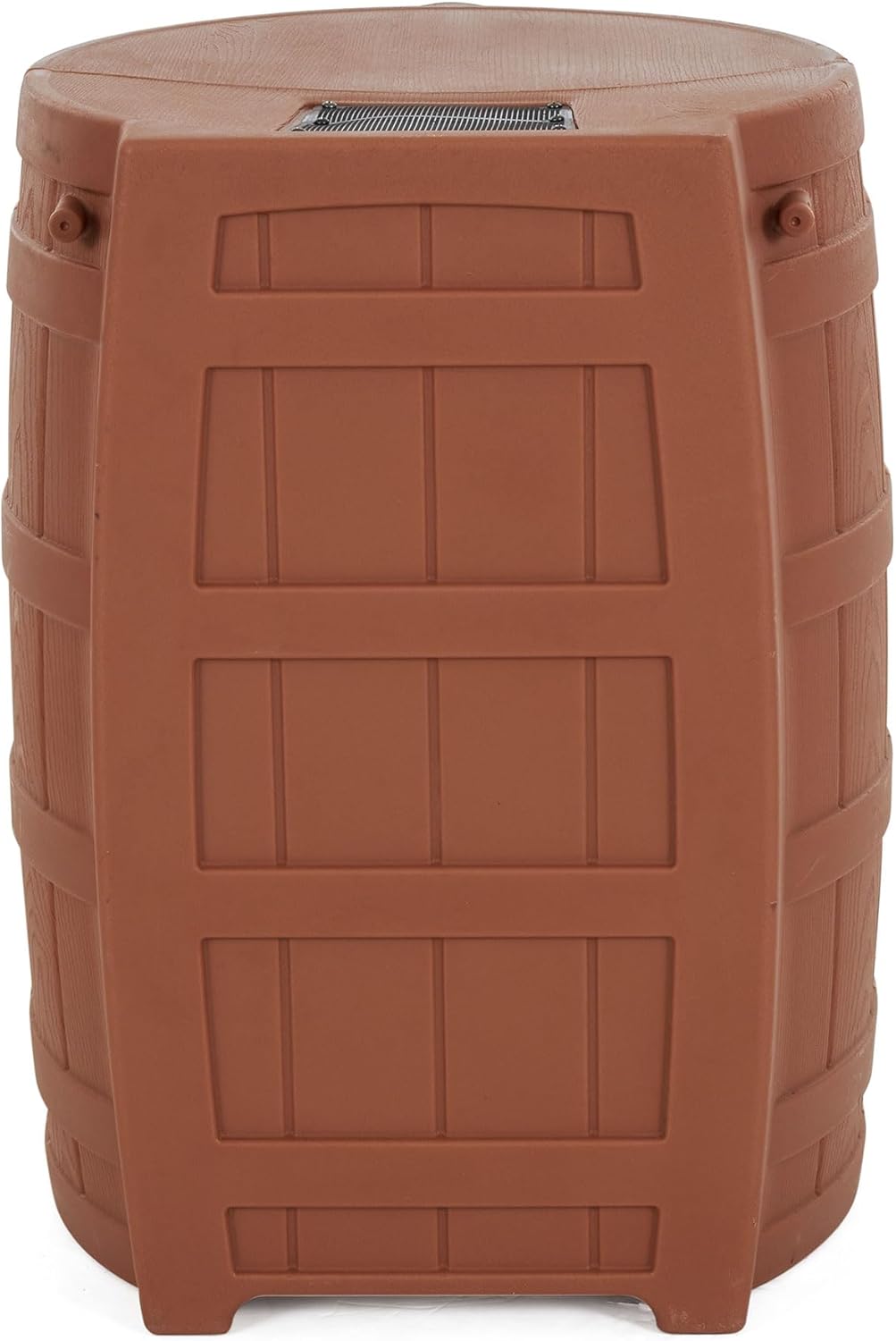 Good Ideas Rain Wizard 50 Gallon Plastic Outdoor Home Rain Barrel Water Storage Collector with Brass Spigot and Flat Back Design, Terra Cotta (2 Pack)