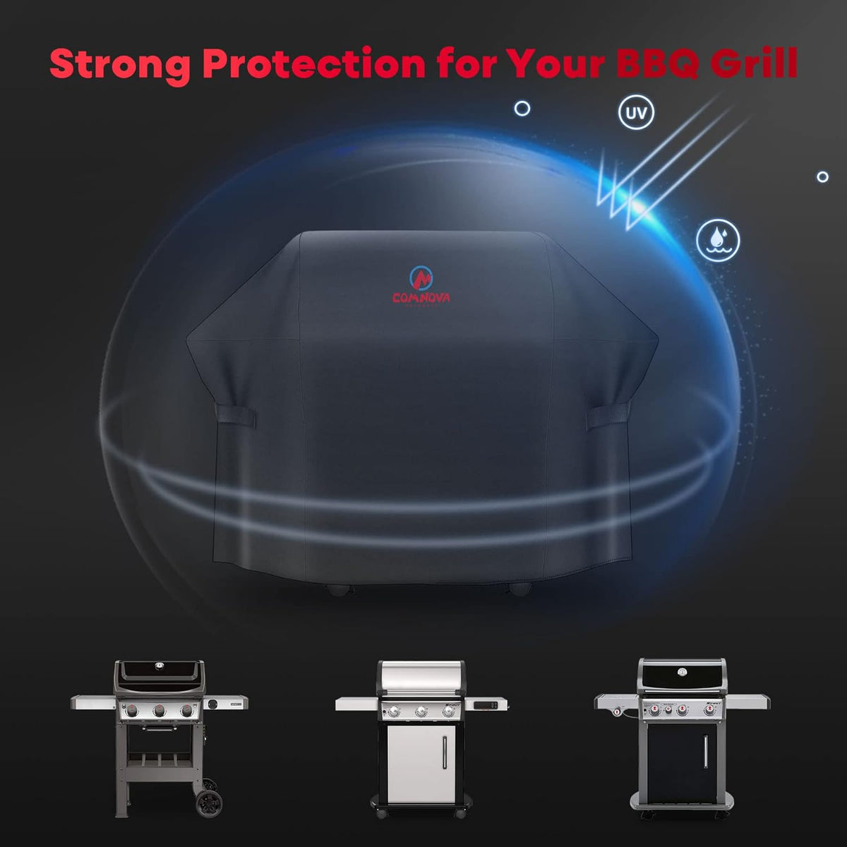 Comnova Grill Cover 52 Inch - BBQ Grill Covers for Weber Spirit 300 Series Gas Grill Heavy Duty & Waterproof, 7106 Weber Barbecue Cover for Spirit E310, Sprit E315, Spirit E330 and Spirit ii E310