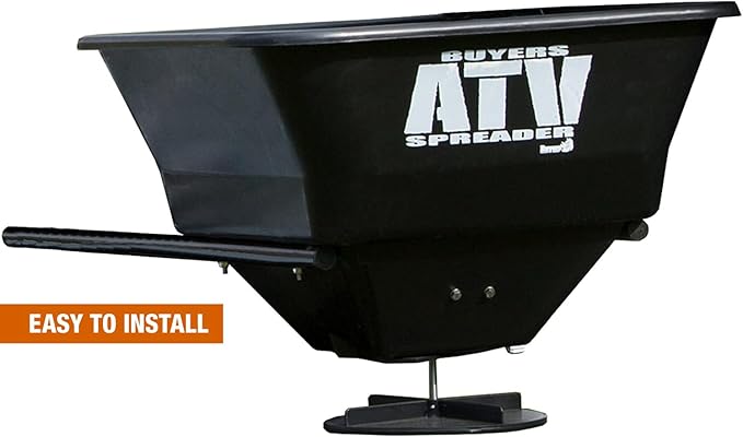 Buyers Products ATVS100 ATV All-Purpose Broadcast Spreader 100 lbs. Capacity with Rain Cover , Black