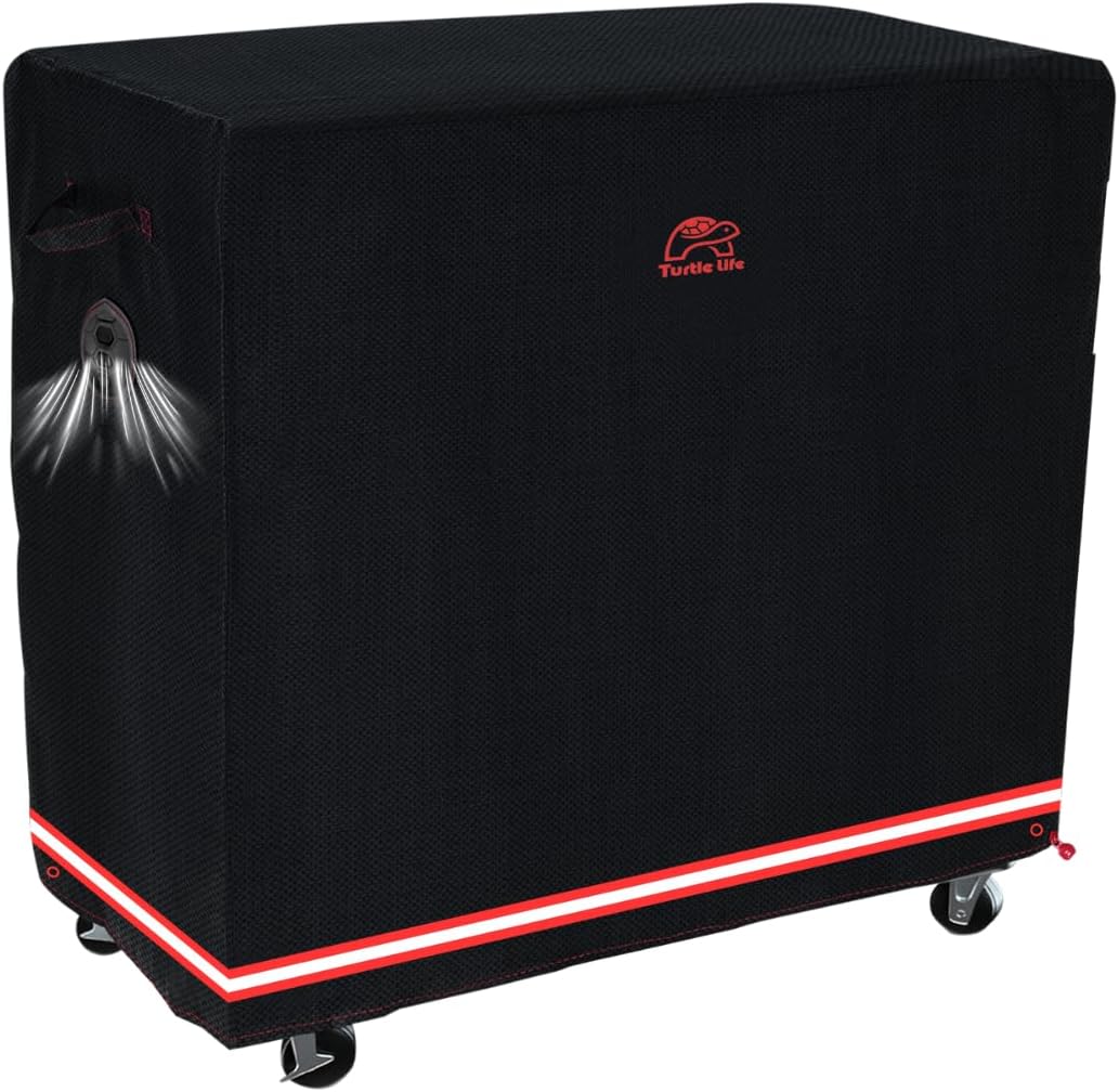 BBQ Grill Cover, 46 Inch Heavy Duty Waterproof Barbecue Gas Grill Covers for Flat Top Griddle, Anti-Fading Cover for Gas Grill, Black